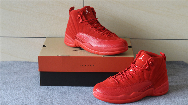 Authentic Air Jordan 12 Premium Red Suede